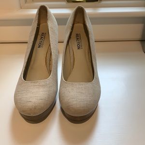 Kenneth Cole Reaction linen high heels